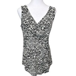 WHBM Patterned Surplice Wrap Blouse